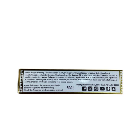 F.A.R.A.H Creamy Malai Blush Stick Shade She Creamy 7g Vegan Face Makeup Beauty - Picture 3 of 4